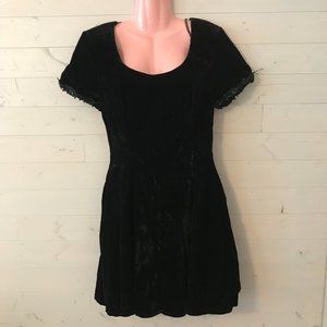 Crushed Velvet Black-Tie Mini Dress with Tuile Shirt Underneath